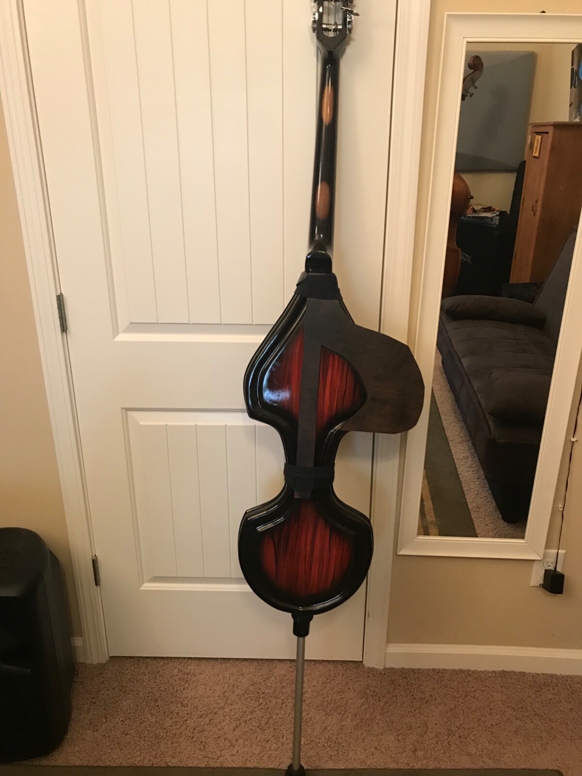 babybass upright bass armrest bajo ampeg black custom made brand GBass Bodyrest