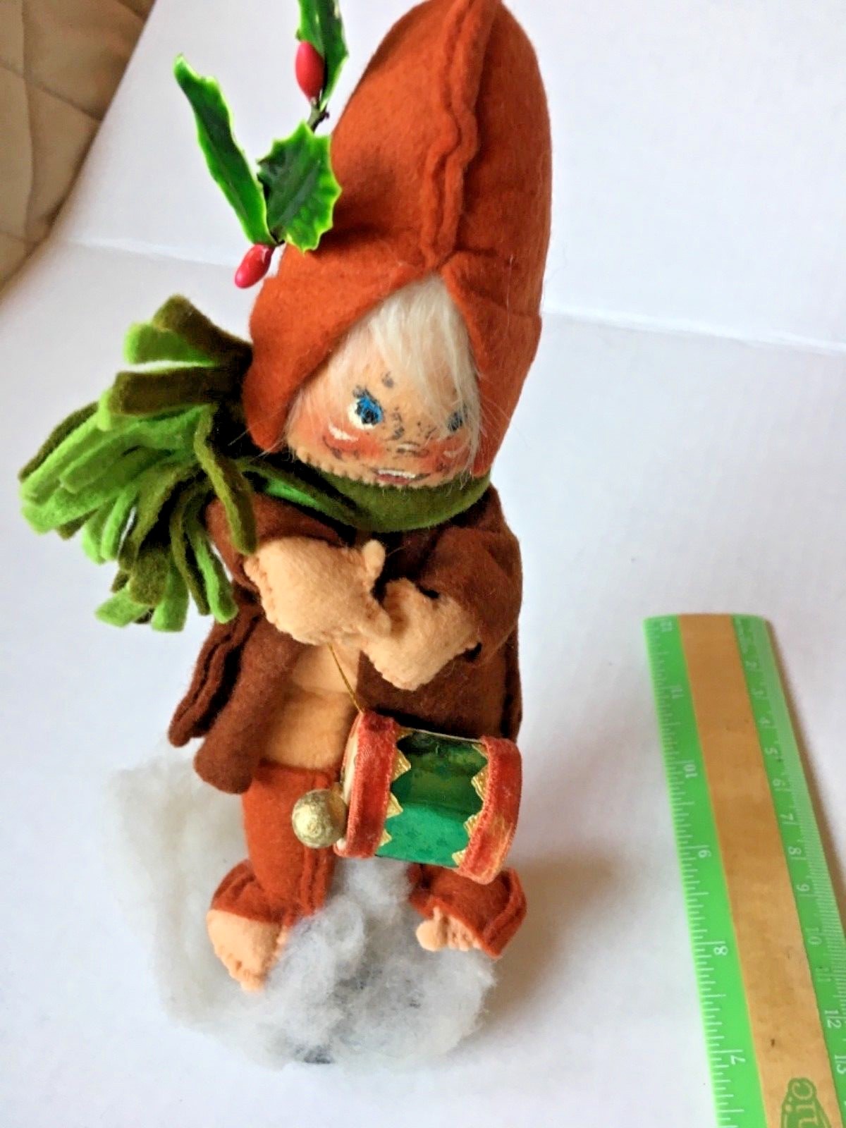 Vintage Annalee Felt Large Christmas Drummer Man Doll 9” SKU 035-50