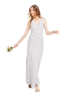 

ADRIANNA PAPELL Женское серое вечернее платье-футляр макси без рукавов с V-образным вырезом Размер, Серый