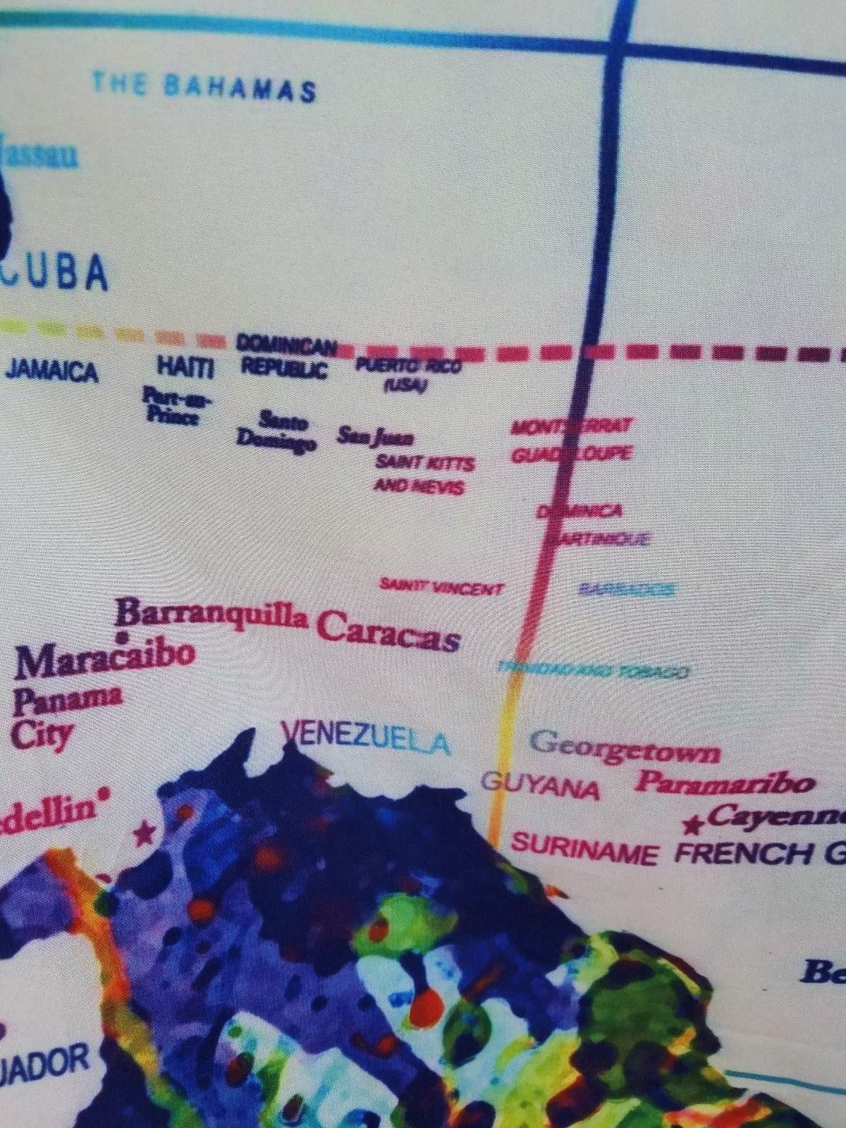 Cloth map Large Colorful 5 By 7 Foot