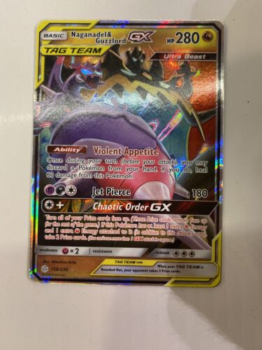 ULTRA RARE Naganadel & Guzzlord GX Tag Team 158/236 Pokemon ULTRA RARE Naganadel & Guzzlord GX Tag Team 158/236 Pokemon