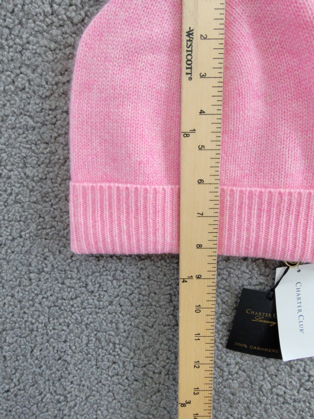 Charter Club 100% Cashmere Cuffed Beanie Women's One Size Bubblegum Heather - Picture 7 of 14