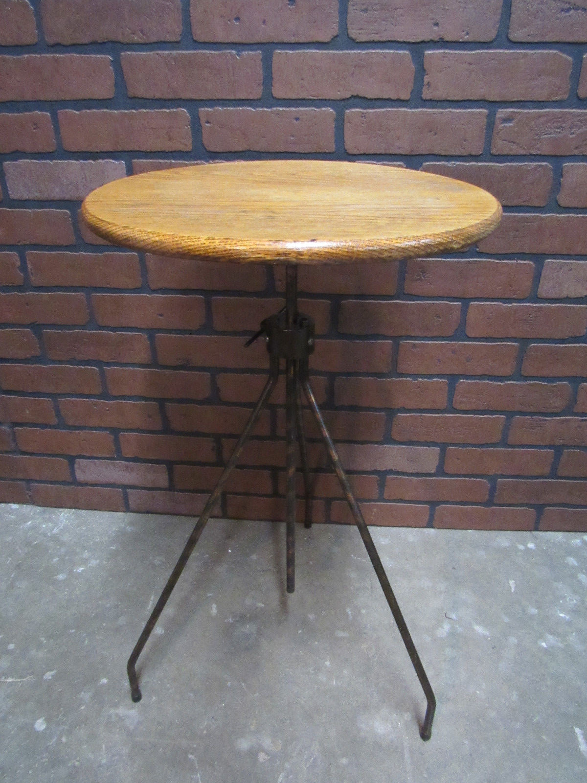 Rare Antique c.1900 Copper Japaned Finish Adjustable Pub/End Table Faries 23-42