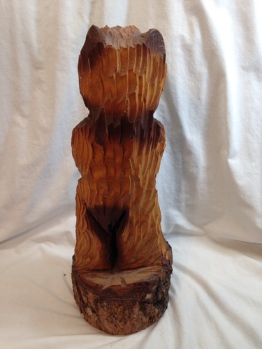 Bear Chainsaw Carving wooden log cabin decor rustic art 19.5
