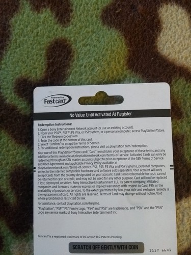 $25 US PlayStation Store PSN Gift Card MAIL DELIVERY ONLY/FREE SHIPPING TRACKING