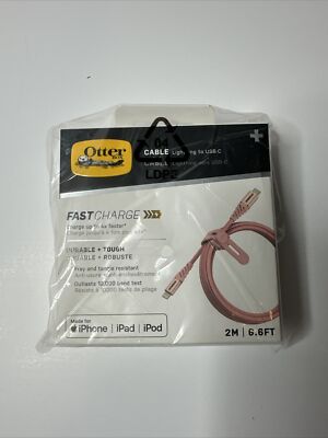 OtterBox 2M/6.6' Performance Plus FastCharge Lightning Cable - Shimmer Rose Pink