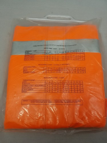 Tingley mens Rain Jacket Hi Vision Orange XL Comfort Brite reflective stripes