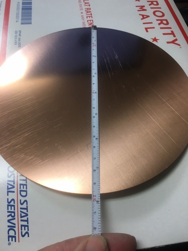 7 3/4 Copper Circle Disc 32oz Copper