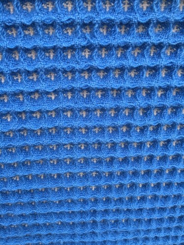 Welsh Waffle Honeycomb Wool Blanket Vintage