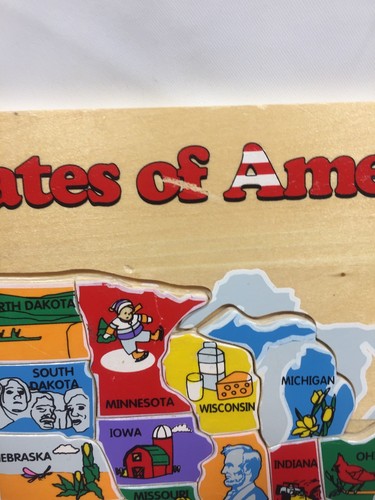 United States Wooden Puzzle The Learning Journey Lift & Learn USA Map Tray