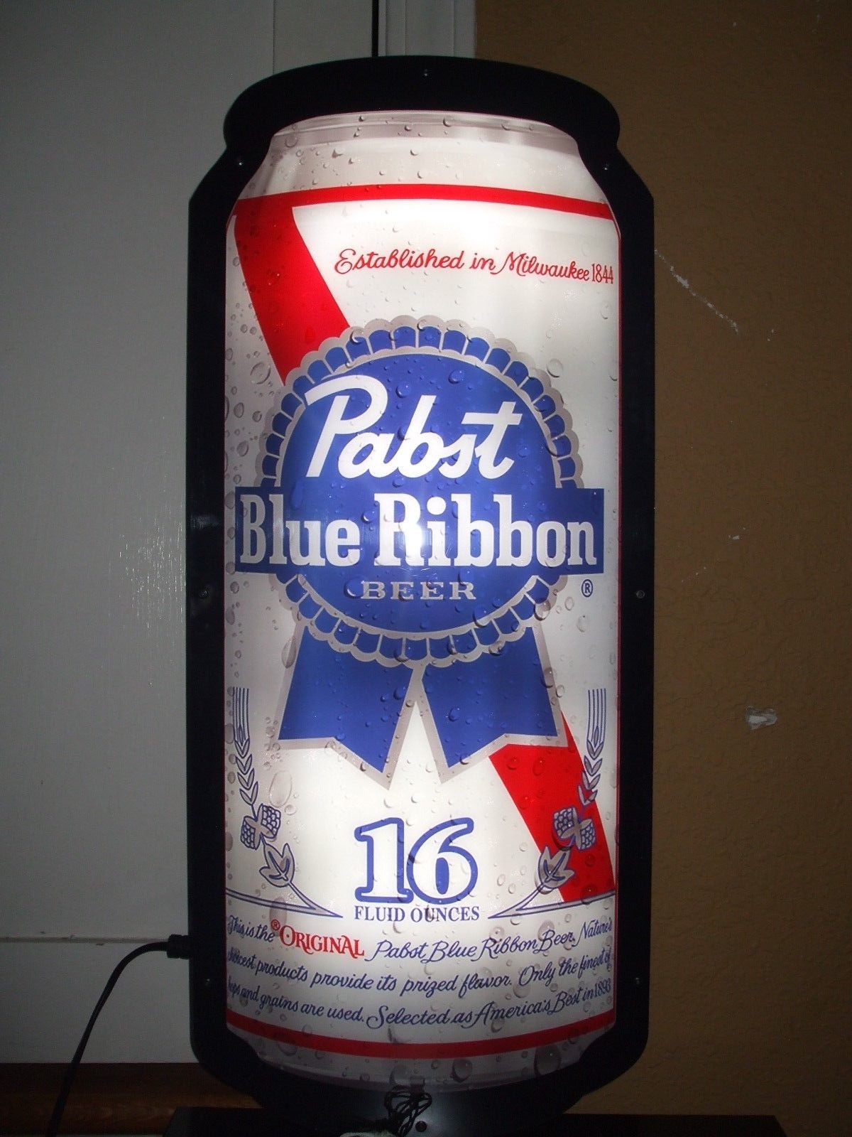 PABST BLUE RIBBON BEER CAN LED BAR SIGN MAN CAVE GARAGE PBR