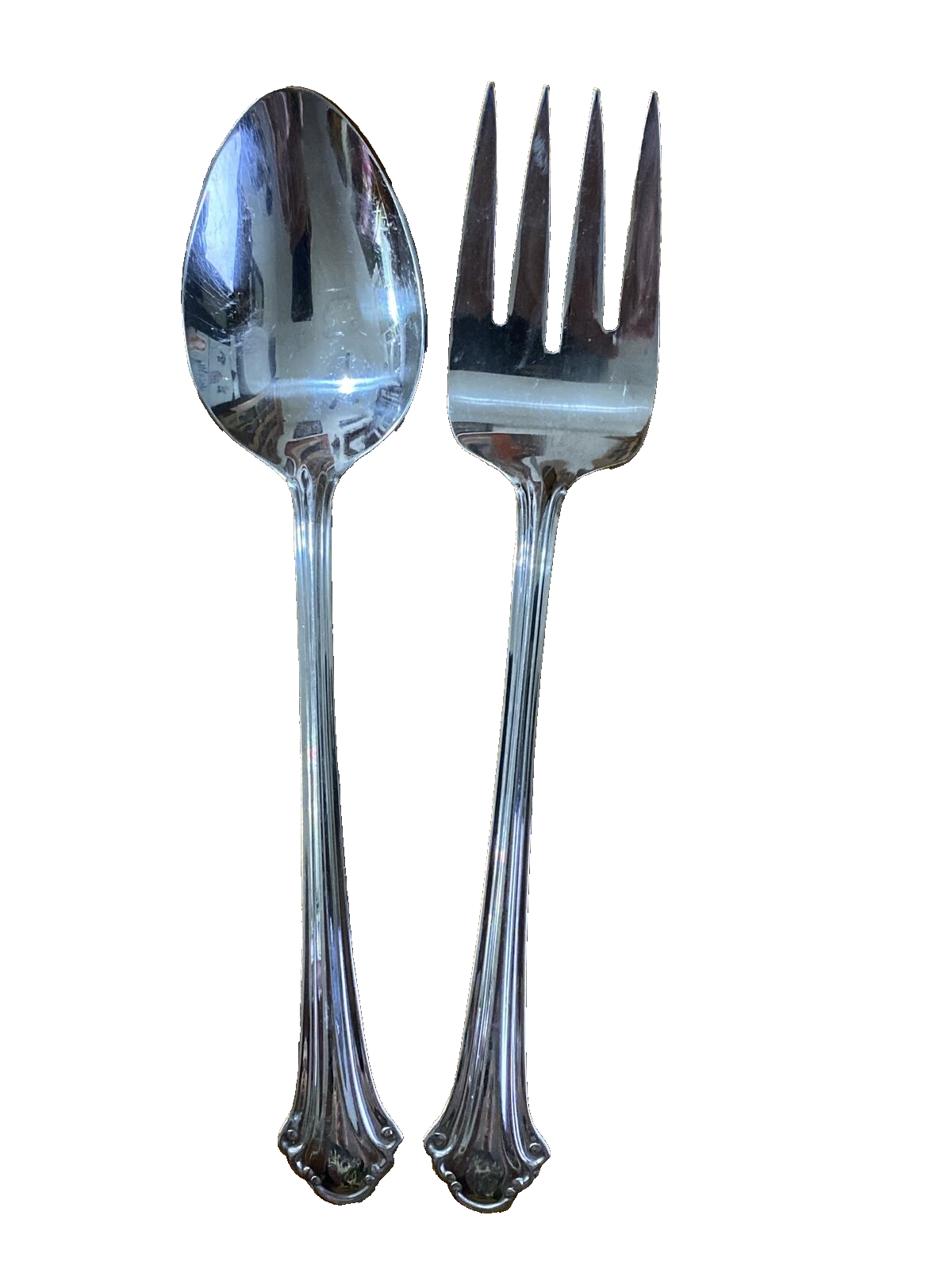 Pfaltzgraff MERIDIAN Stainless Cold Meat Fork & Serving Spoon Flared 18/0 2 Pcs