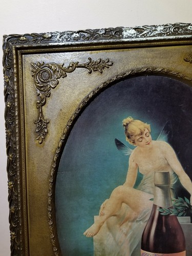 Early Vintage Schlitz Advertising Picture Sign Gurl