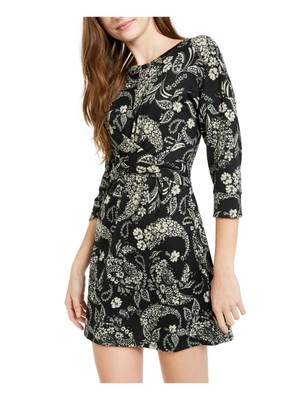 

Женское платье BEBOP Black Tie Front с рукавом 3/4, короткое платье + расклешенное платье для юниоров, Черный