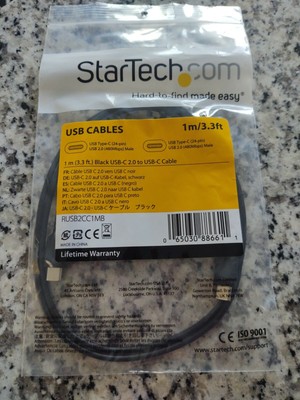STARTECH.COM RUSB2CC1MB 1M USB C CABLE BLACK .. 1m/3.3ft.. New & Sealed