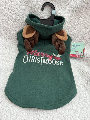 NWT Merry Makings Christmas Moose Sweater Puppy Dog Medium Green Red
