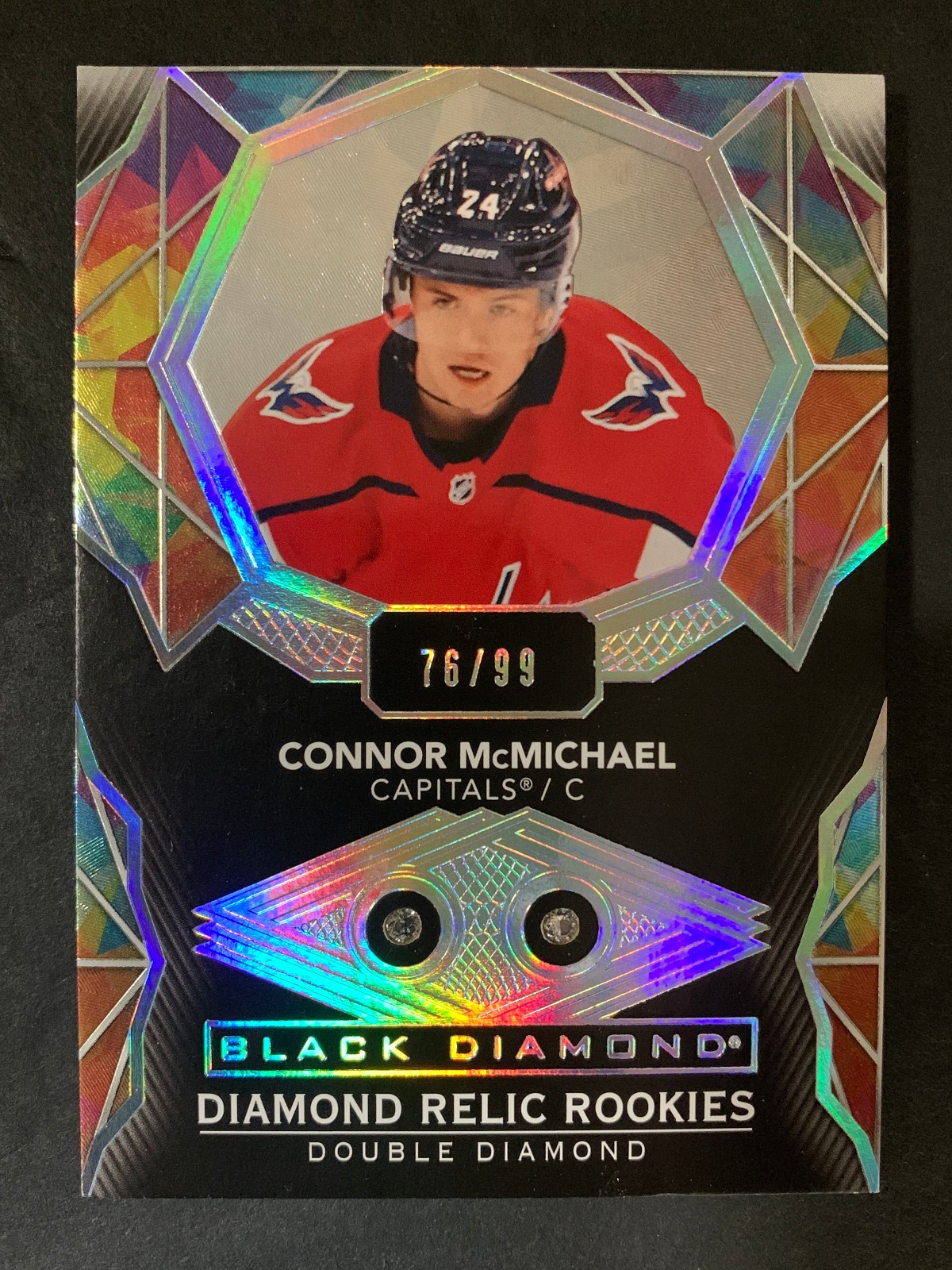 2020 Upper Deck Black Diamond Double Relic Connor McMichael /99 RC Rookie Gem