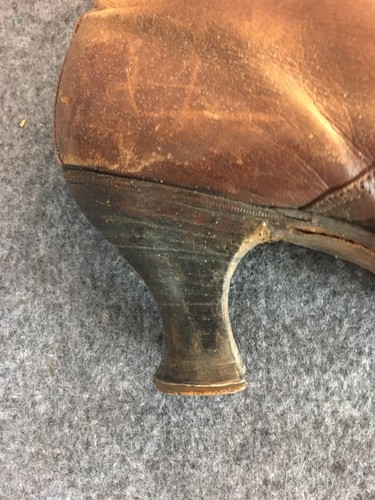 Antique True vintage early century leather women high heel granny boot victorian