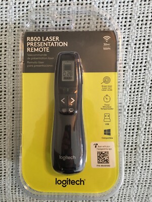 Logitech R800 Premium Laser Presentation Remote Control Black Green Laser Pointe
