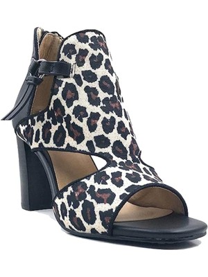 

JANE AND THE SHOE Женские белые босоножки Isabelle на блочном каблуке с леопардовым принтом 8,5, Белый, FJS901002