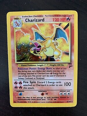 Pokemon Charizard 4/130 Base Set 2 Likely P.S.A. 7-8 Holo Rare 1999-2000