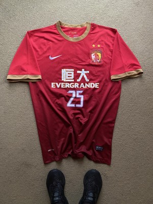 Nike Drifit China Guangzhou Football Jersey Men's ХLarge Red Soccer Short Sleeve