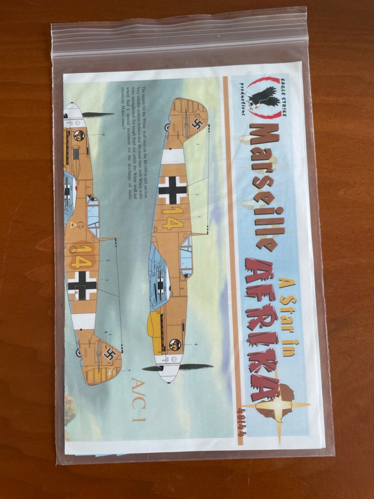Eagle Strike Decals 1:48 #ES48144 Marseille Bf 109 F for Hasegawa, Eduard, etc Eagle Strike Decals 1:48 #ES48144 Marseille Bf 109 F for Hasegawa, Eduard, etc