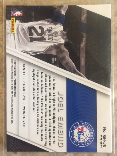 2017-18 Panini Prizm Get Hyped! Green #JE Joel Embiid 76ers Sixers