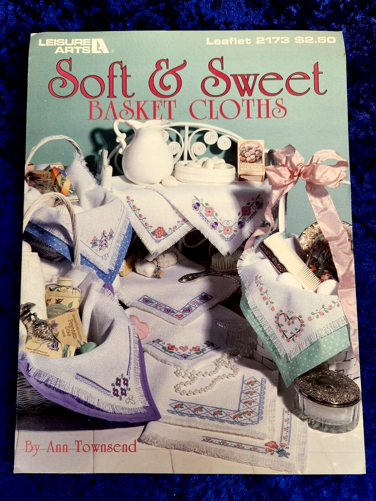 Leisure Arts Soft & Sweet Basket Cloths Leaflet 2173 Cross Stitch Pattern