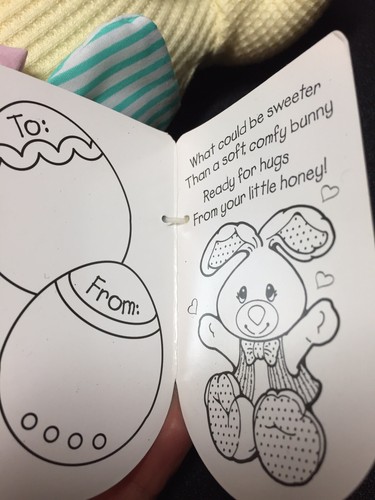 1997 Fisher Price Yellow Thermal Easter Cozies Bunny Rabbit Plush Bow Tie Cozy