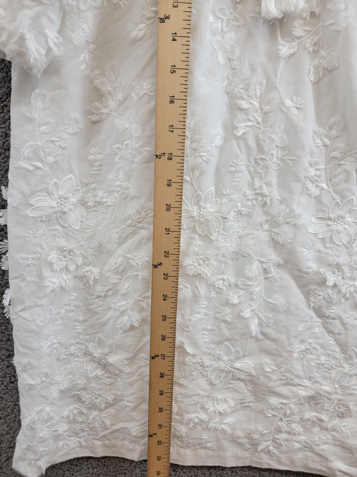 Karen Kane Embroidered Tassel Shift Dress Women's S Off White Pullover Style - Picture 8 of 16