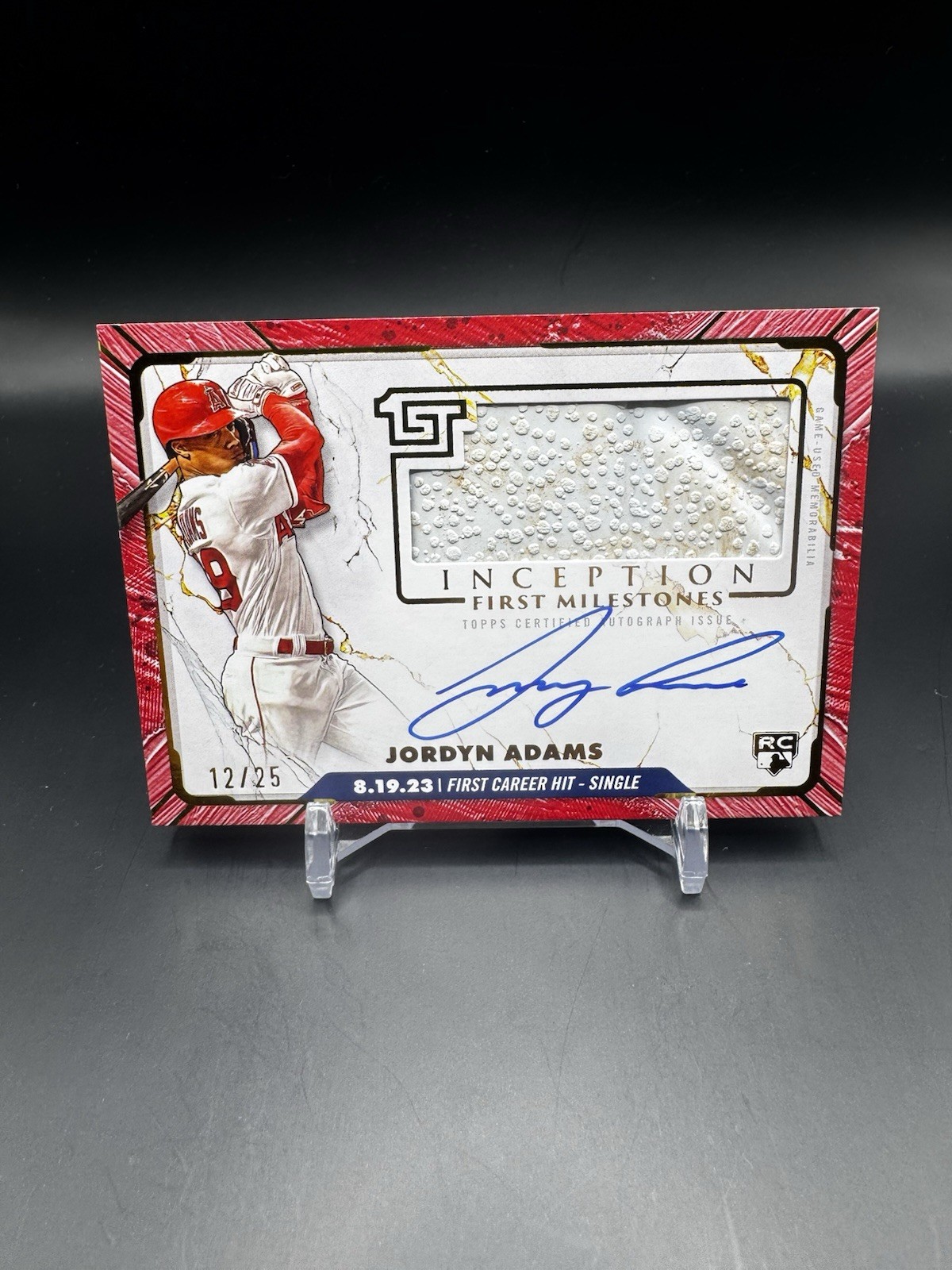 2024 Topps Inception First Milestones Jordyn Adams Relic On Card Auto /25 RC