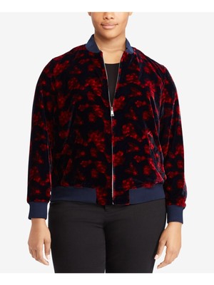 

RALPH LAUREN Женская красная куртка-бомбер с бейсбольным воротником на молнии на подкладке Plus, Красный, 202671613001