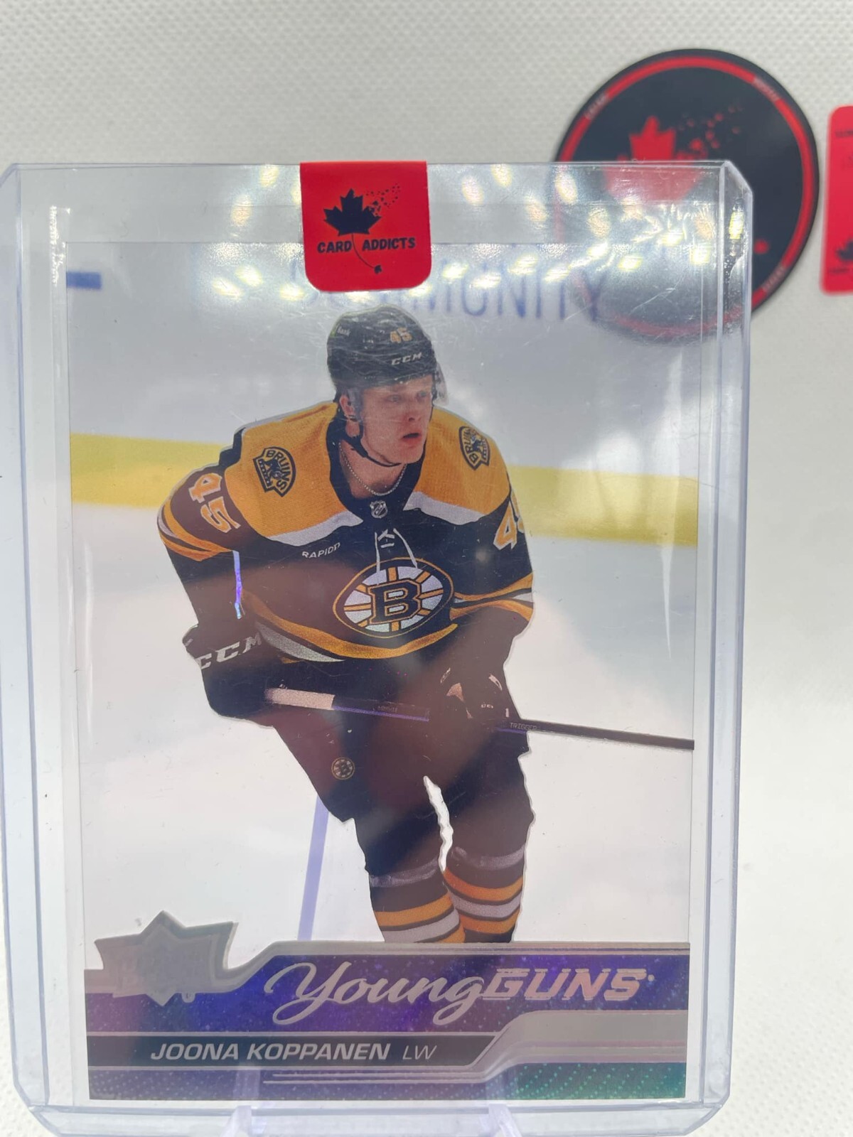 JOONA KOPPANEN Young Guns Acetate 2023-24 UD Extended 203 Boston Bruins CASE HIT