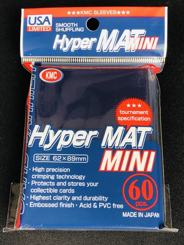 KMC HYPER MAT MINI (60) BLUE SLEEVES! Yugioh / Cardfight Deck Cards Size - (NEW)
