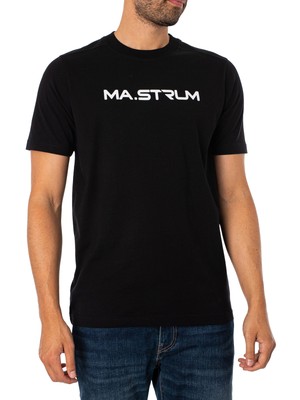 

MA.STRUM Мужская футболка с принтом на груди, черная, Черный, MAS8389-M000