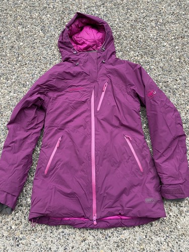 Mammut Dry Tech Premium Women's Hooded Insulated Jacket Color Burgundy Sz S