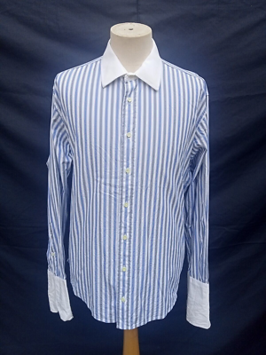 Burberry contrasting-cuffs denim shirt - Blue