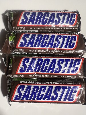 SNICKERS CANDY BARS NOVELTY ONLY  SARCASTIC   WRAPPER FOUR PACK!