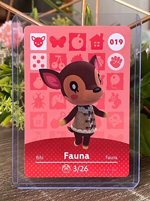 FAUNA #019 AUTHENTIC Animal Crossing Amiibo Card Series 1 Nintendo UNSCANNED!