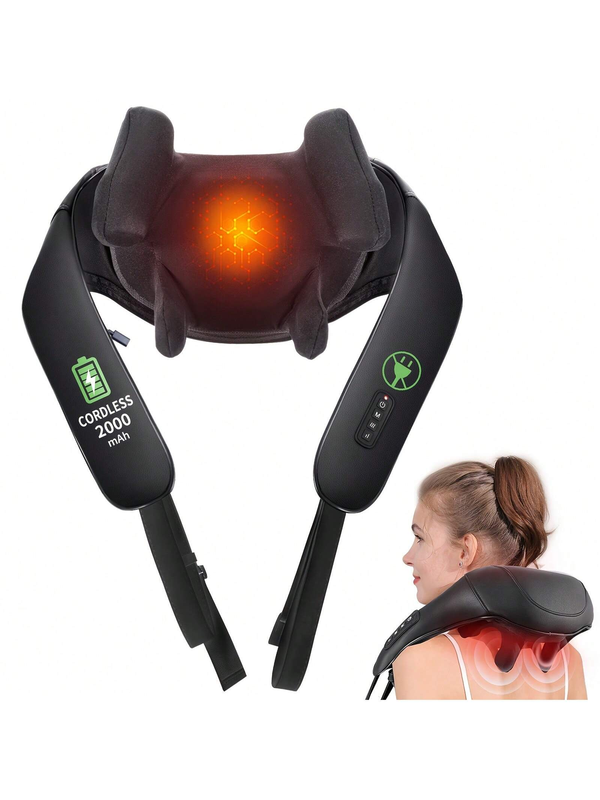 🔥 6D Cordless Shiatsu Neck & Shoulder Massager with Heat kneading massage  🔥