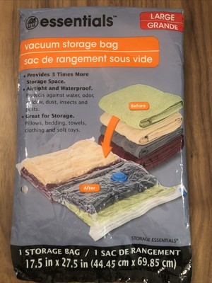 Vacuum Storage Bag Large Clear Plastic Zip-Lock w Handle 17.5 x27.5   1Bag/Pk