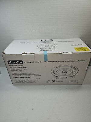 4 X Herdio 80W 2 Way Flush Mount Bluetooth Kitchen Ceiling Speakers HCS418BT