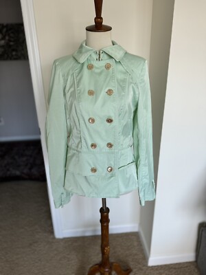 White House Black Market Double Breasted Mint Color Jacket Size 6