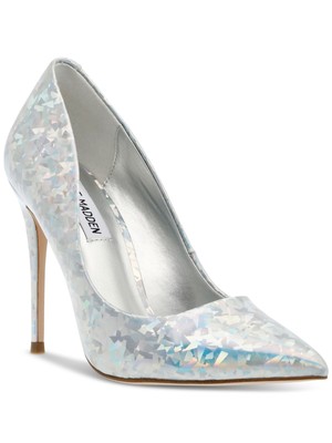 

STEVE MADDEN Женские серебристые туфли-лодочки без шнуровки на шпильке с острым носком Daisie, 5 м, Серебряный, DAIS01S1