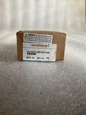 NEW BOX OF 10 MERSEN TR25R TRI-ONIC CLASS RKF5 FUSES 250VAC