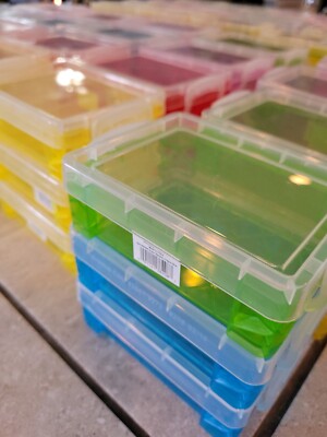 Advantus Super Stacker Crayon/Chalk Box-1.6''X3.5''X4.8'' Assorted Colors - 12 Pack