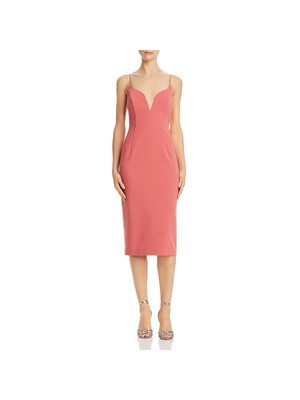 JILL JILL STUART Womens Pink Spaghetti Strap Below The Knee Sheath Dress 4