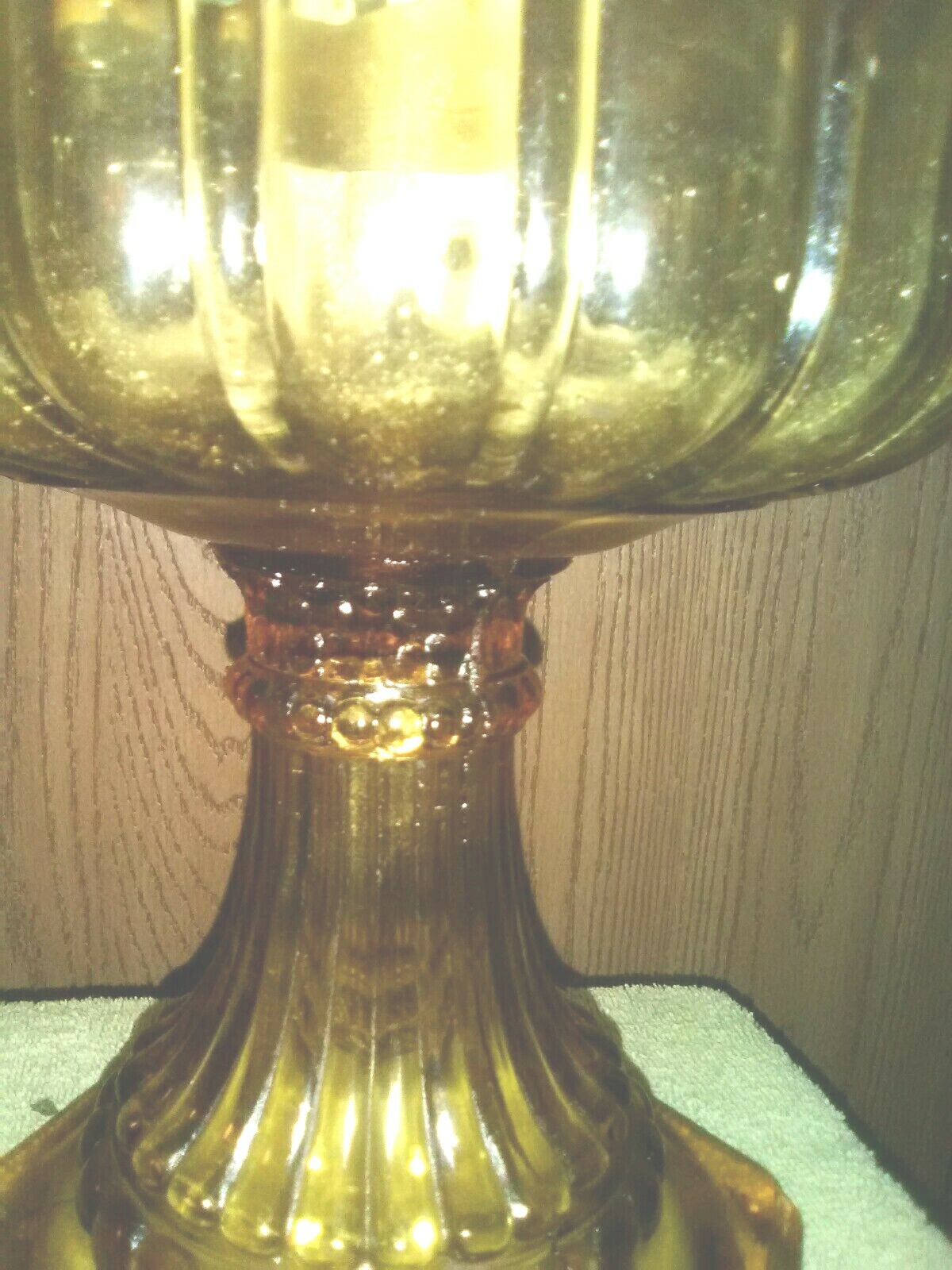 Amber Colored Glass Aladdin Kerosene Lamp.  NU-TYPE Model B