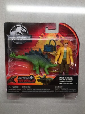 Jurassic World Dino Rivals CLAIRE & STEGOSAURUS Fallen Kingdom by Mattel